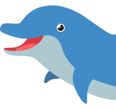 Tecknad delfin.